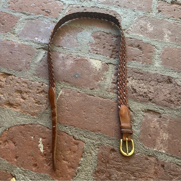 Vintage Coach Men's British Tan 3850 Braided Woven Leather Belt size 36 90cm - Picture 15 of 15